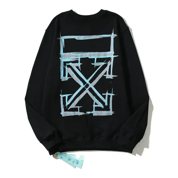 Off-White Arrow Graphic Sweatshirt Oversized Crewneck Pullover - 9