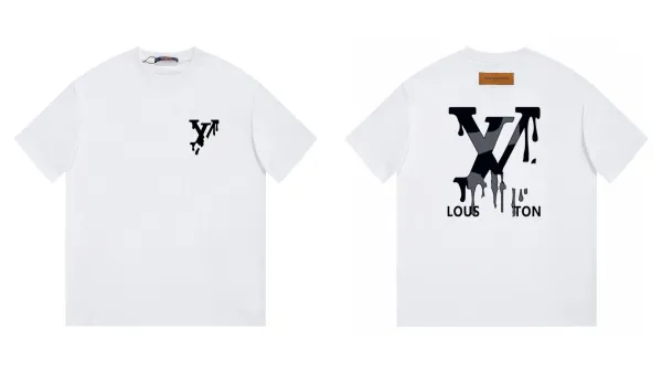 Louis Vuitton Dripping LV Logo White T-Shirt - 1