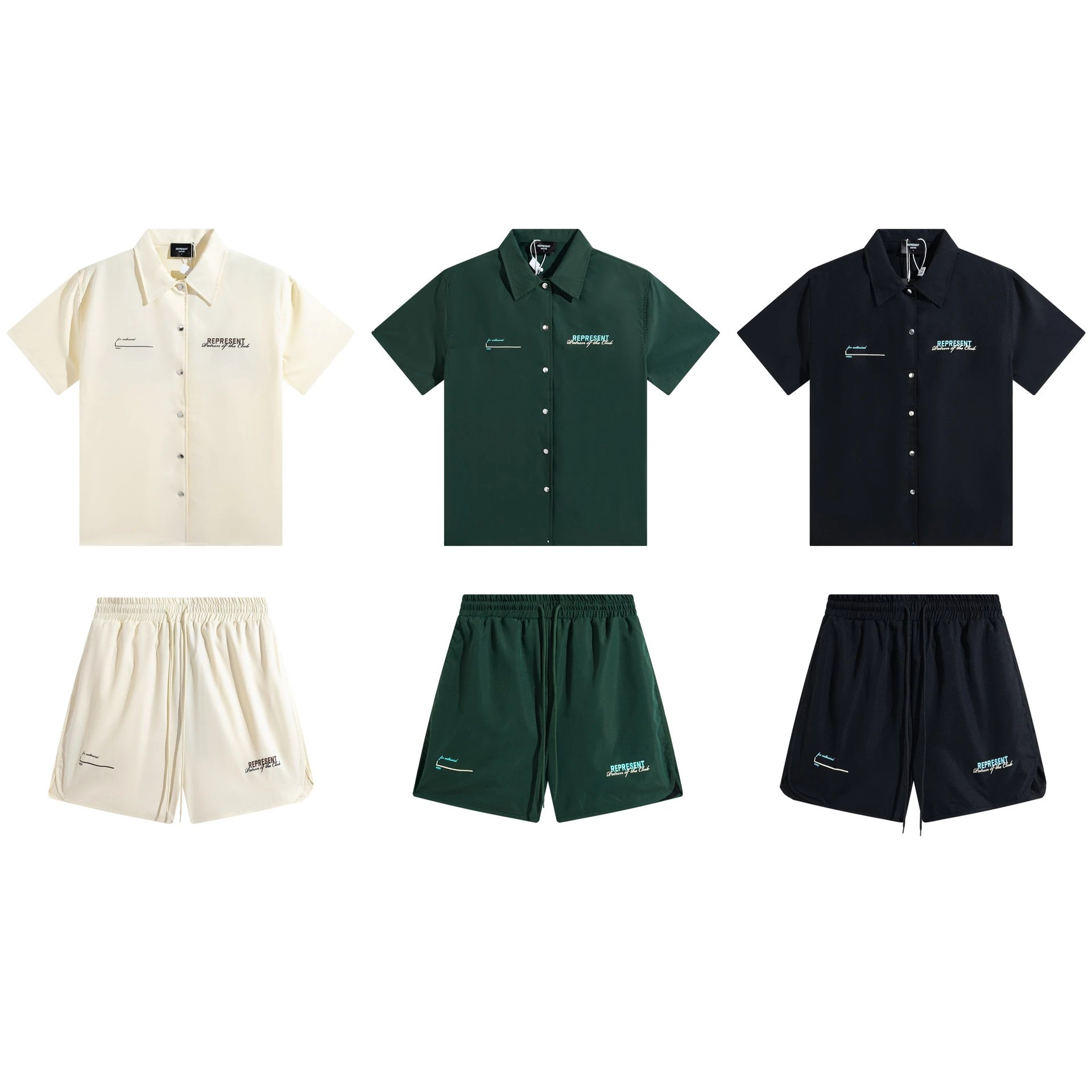 REPRESENT Casual Shirt Short Sleeve Loose Shorts Trendy Brand Set