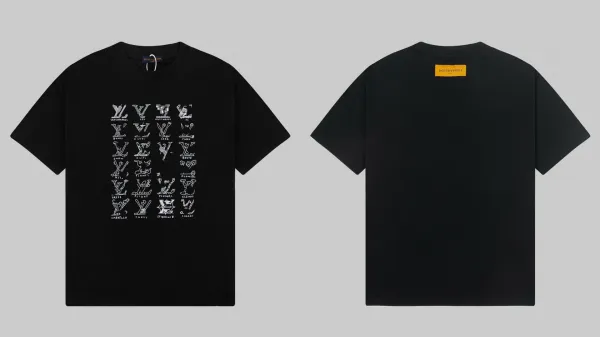 Louis Vuitton Dripping LV Logo Black T-Shirt - 7