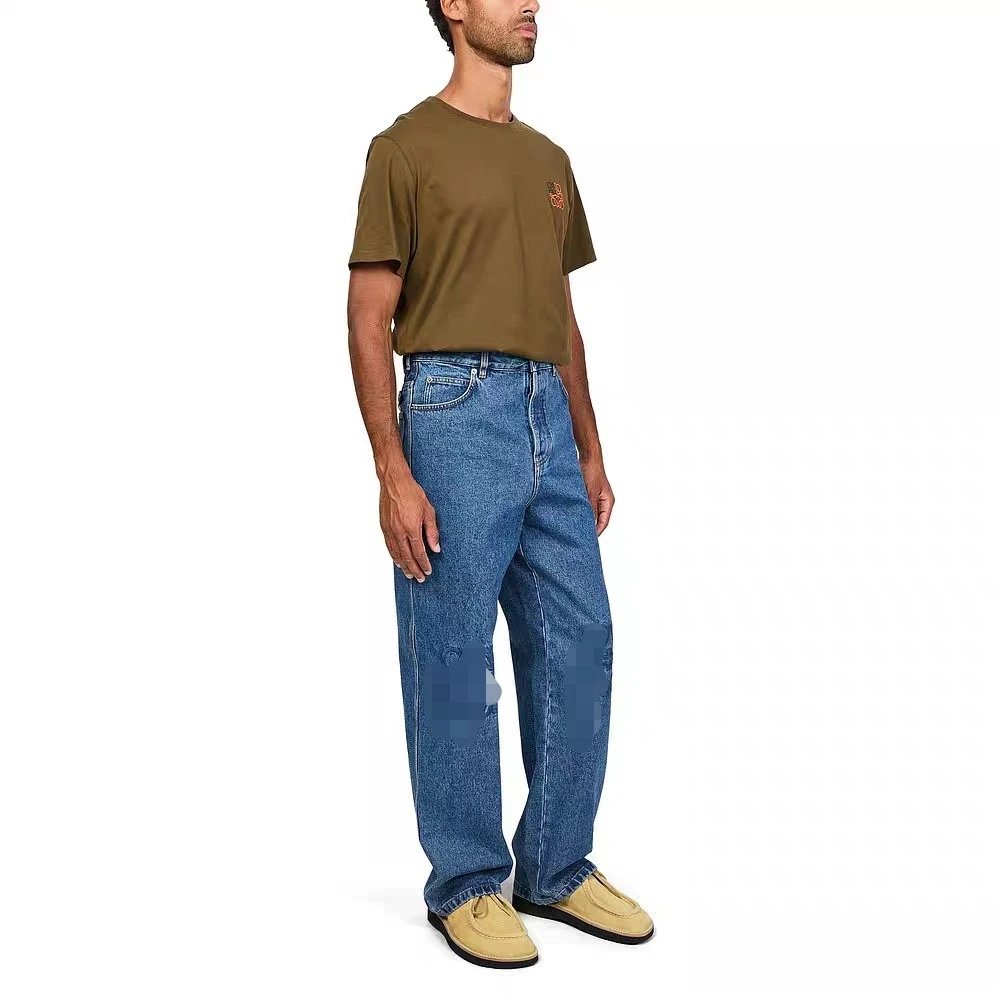 Embroidered Logo Straight Denim Jeans photo 4