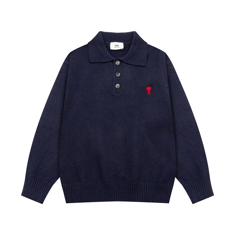 Heart Embroidered Polo Shirt Sweater photo 5