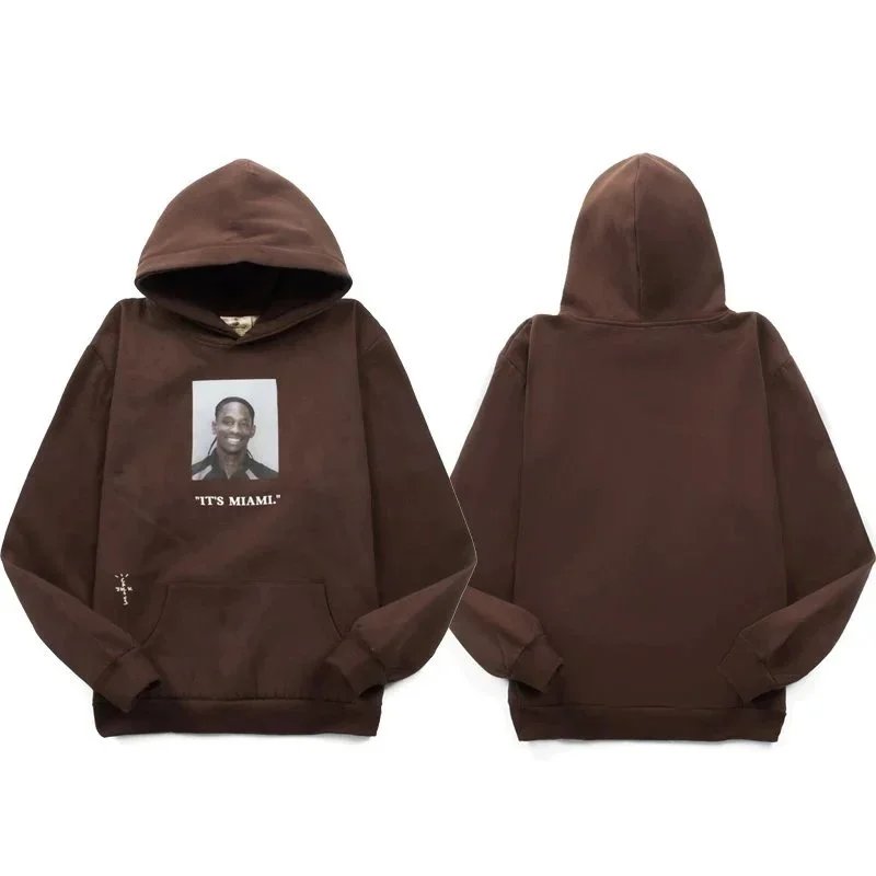 Travis Scott Arrest Print Fleece Hoodie