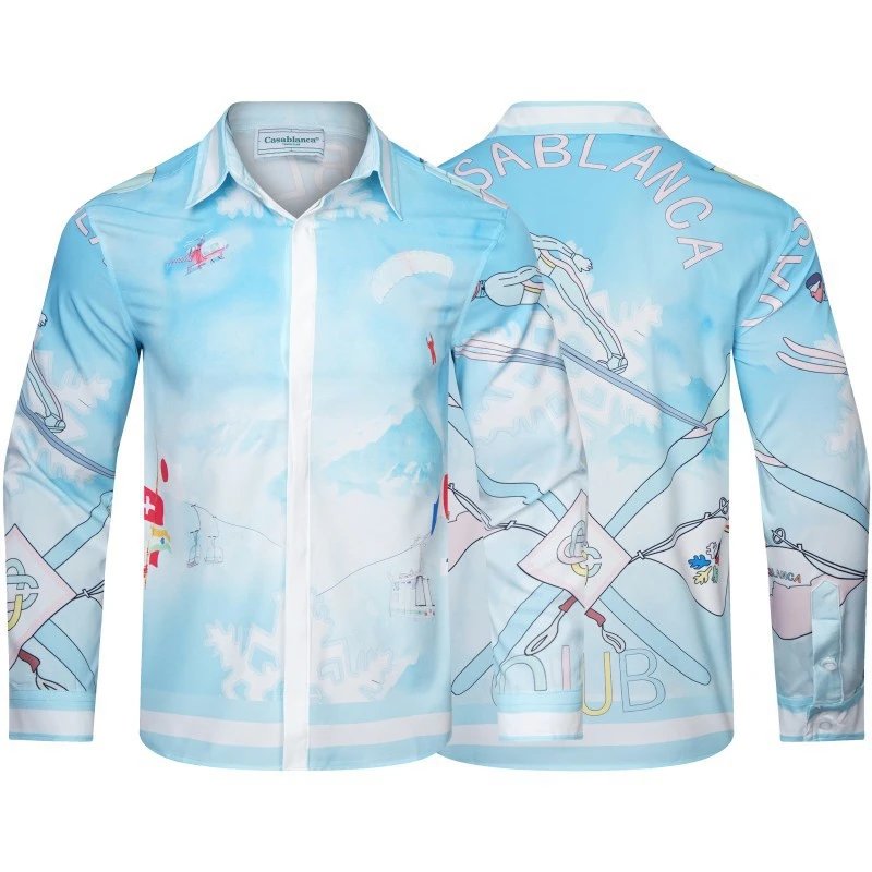 CasaBlanca Geometric Print Mint Green and White Shirt - 19