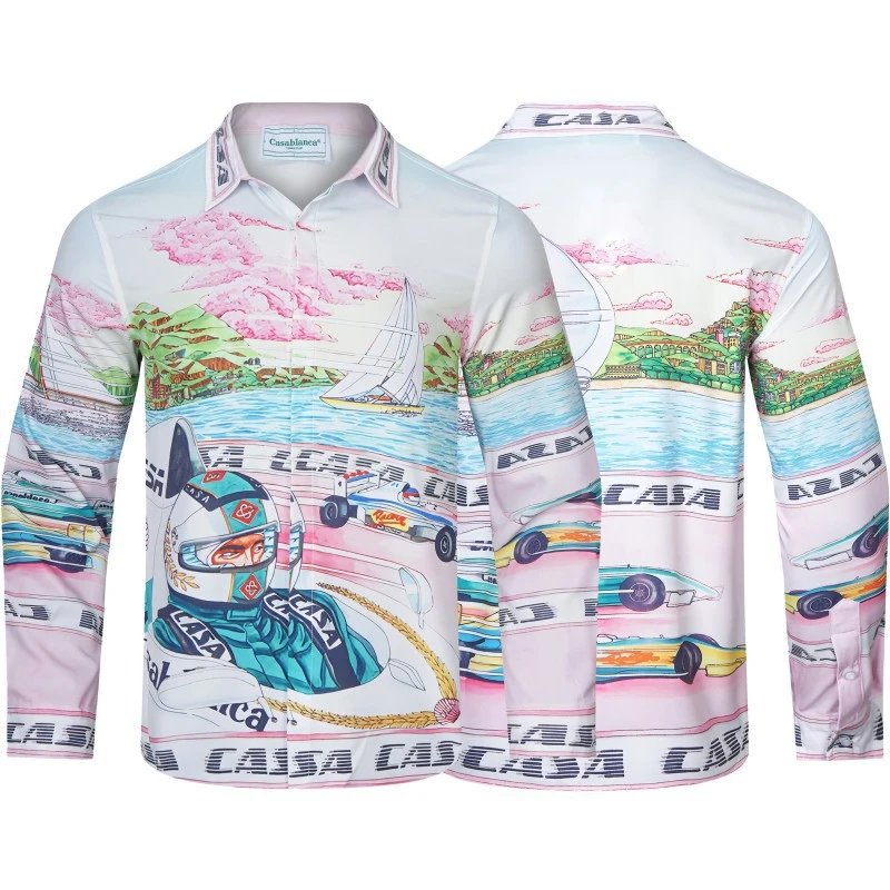 CasaBlanca Geometric Print Mint Green and White Shirt - 21