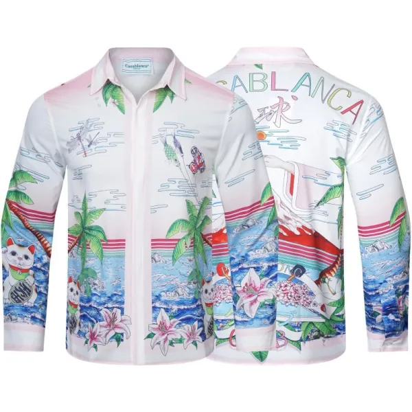 CasaBlanca Geometric Print Mint Green and White Shirt - 23