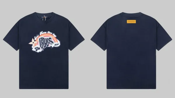 Louis Vuitton Rainbow Logo T-Shirt Navy - 1