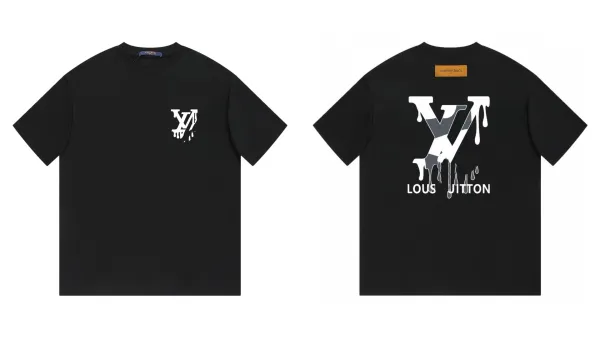 Louis Vuitton Dripping LV Logo Black T-Shirt - 1
