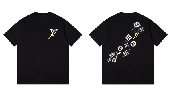Louis Vuitton LV Monogram Floral Print Black T-Shirt - 1