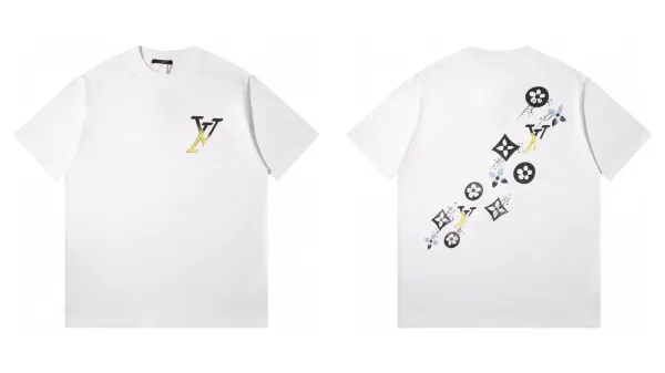 Louis Vuitton LV Monogram Floral Print White T-Shirt - 1