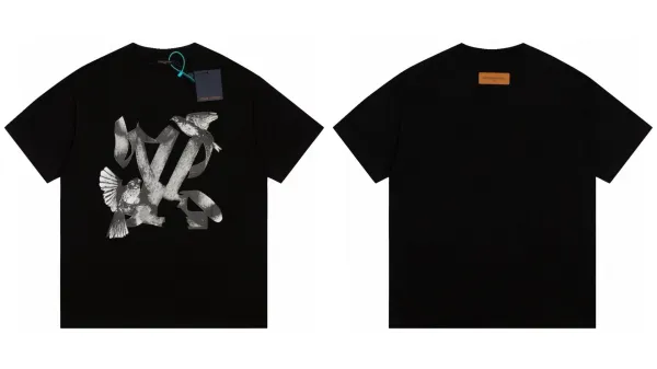 Louis Vuitton Bird Motif Monogram T-Shirt Black - 1