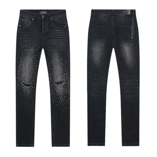 Purple Distressed Flare & Slim Fit Jeans Multicolor - 18