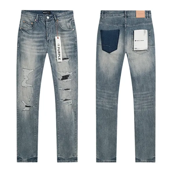 Purple Distressed Flare & Slim Fit Jeans Multicolor - 24