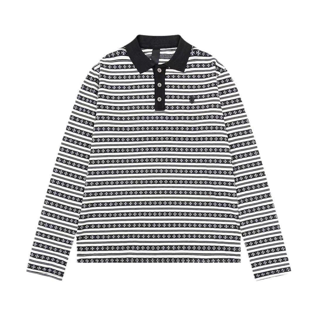 Unbranded Shirts Long-Sleeve Striped Polo Shirt image 5