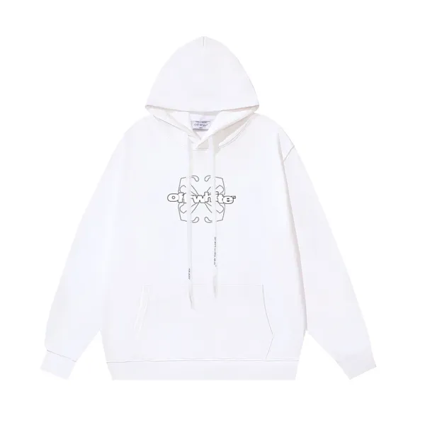 Off-White Quote Logo Hoodie White - 1