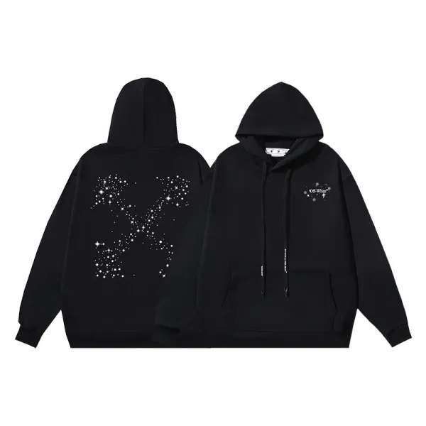 Off-White Constellation Print Hoodie Black - 1