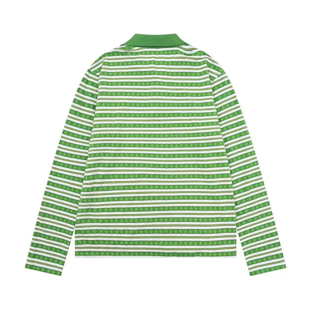 Stone Island Long Sleeve Polo Blue Striped Pattern Polo - 7