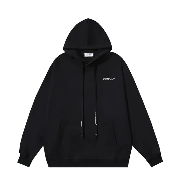 Off-White Quote Logo Hoodie Black - 1