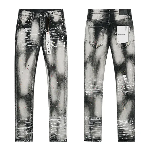 Purple Distressed Flare & Slim Fit Jeans Multicolor - 11