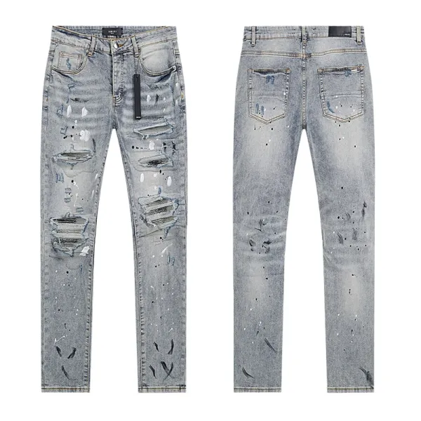Purple Distressed Flare & Slim Fit Jeans Multicolor - 19