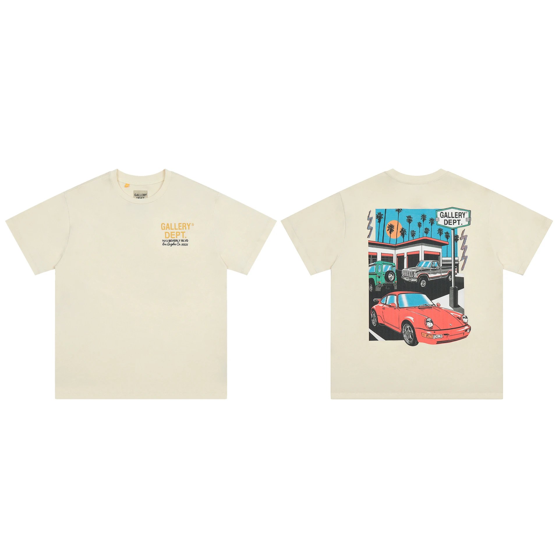 Washed Vintage Gold Letter Print T-Shirt photo 6