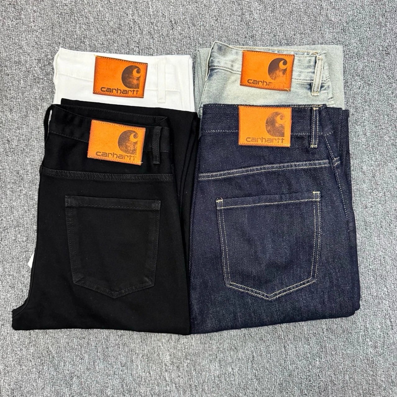 Simple Washed Straight Casual Jeans Trendy