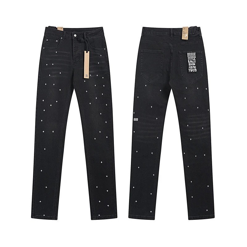 Ksubi Denim Jeans Blue Black Lightwash Distressed Graphic Streetwear