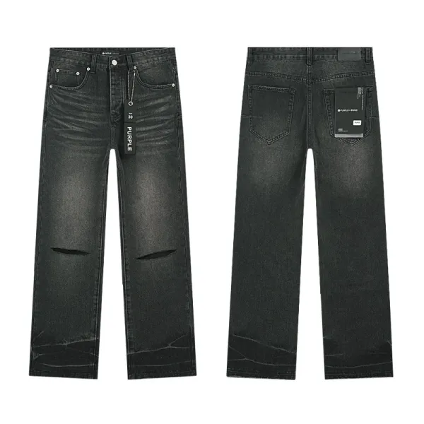 Purple Distressed Flare & Slim Fit Jeans Multicolor - 39