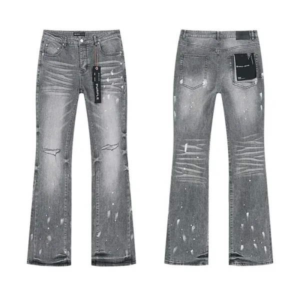 Purple Distressed Flare & Slim Fit Jeans Multicolor - 28