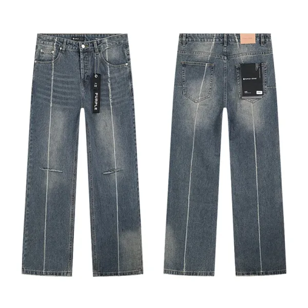 Purple Distressed Flare & Slim Fit Jeans Multicolor - 38