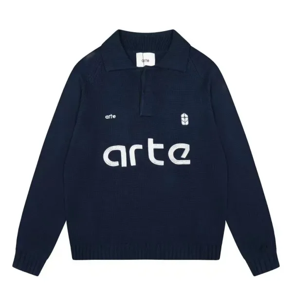 Arte Knit Polo Navy Sweater - 1