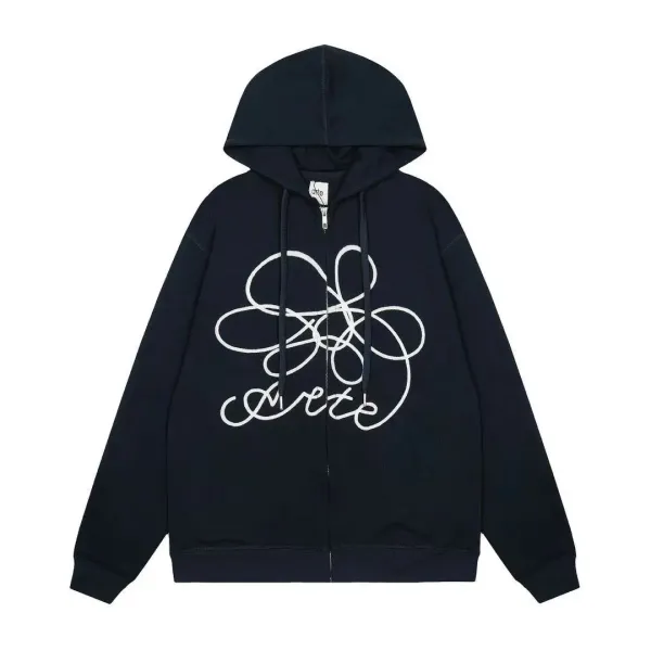 Mete Scribble Logo Zip-Up Hoodie Navy - 1
