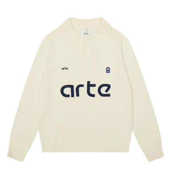 Arte Knit Polo Sweater Beige - 1