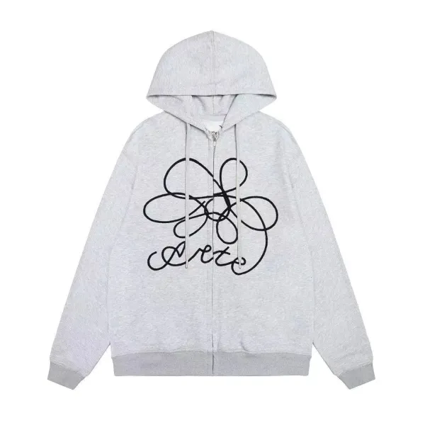Off-White Scribble Logo Zip-Up Hoodie Gray - 1