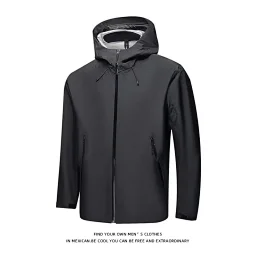 thumbnail for Hardshell jacket glue presser can be windproof and waterproof couple hooded mountaineering suit men