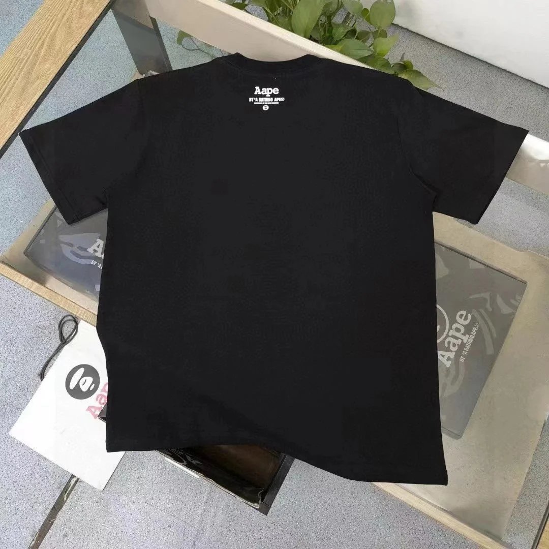 Aape By A Bathing Ape Logo Print Black Sweat Shorts - 8