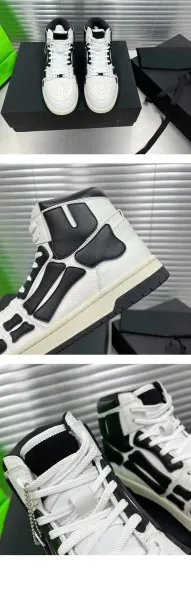 Amiri High-Top Canvas Sneakers White / Black - 4