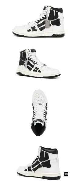 Amiri High-Top Canvas Sneakers White / Black - 3