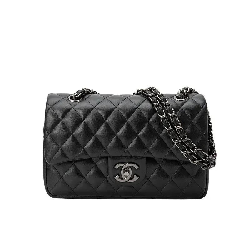 Chanel Shoulder Bags Classic Flap Quilted Chain Bag — Black Black Clasp 23