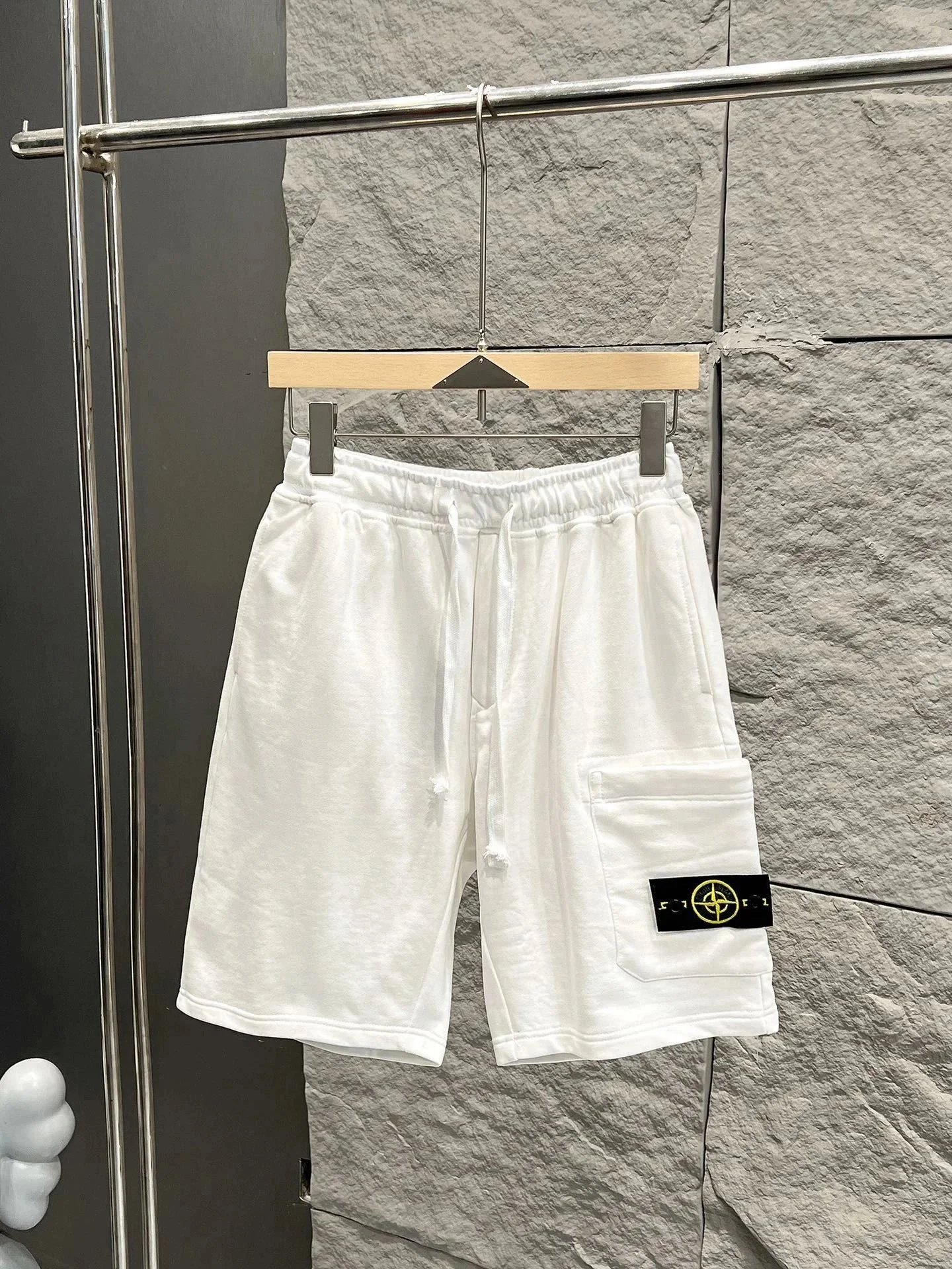 Stone Island Compass Logo Shorts Black / White - 5