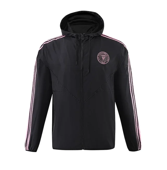 Olympique Lyonnais Jackets Hooded zip-front windbreaker jacket with contrast panels product detail image 11