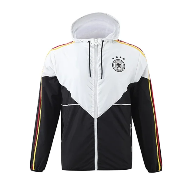 Olympique Lyonnais Jackets Hooded zip-front windbreaker jacket with contrast panels product detail image 28