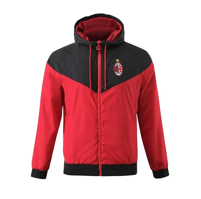 Olympique Lyonnais Jackets Hooded zip-front windbreaker jacket with contrast panels product detail image 23