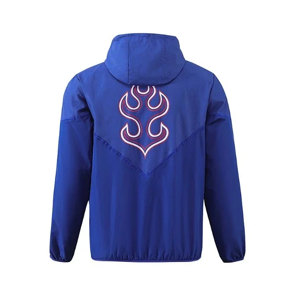 Olympique Lyonnais Jackets Hooded zip-front windbreaker jacket with contrast panels product detail image 25
