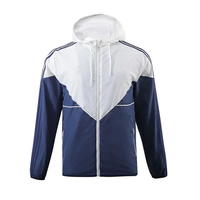 Olympique Lyonnais Jackets Hooded zip-front windbreaker jacket with contrast panels product detail image 14