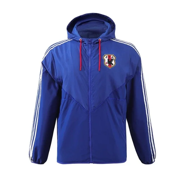Olympique Lyonnais Jackets Hooded zip-front windbreaker jacket with contrast panels product detail image 24