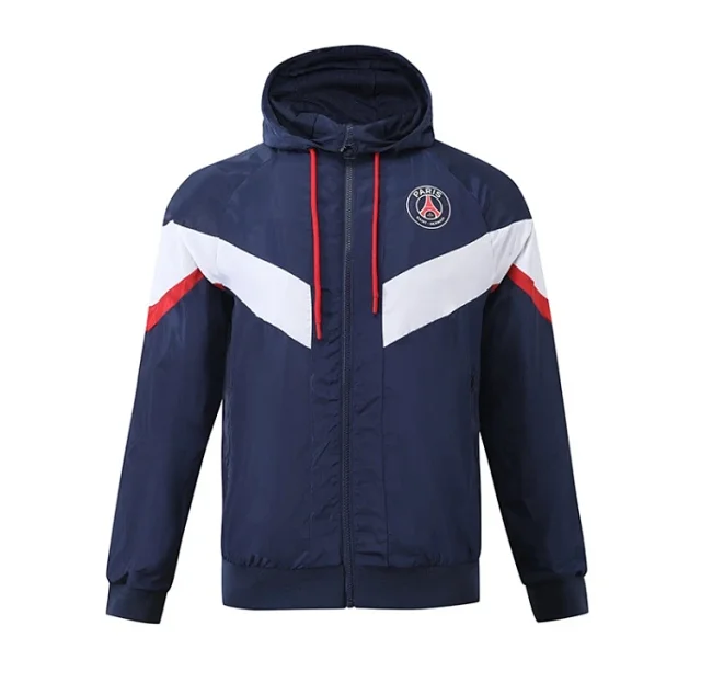 Olympique Lyonnais Jackets Hooded zip-front windbreaker jacket with contrast panels product detail image 20