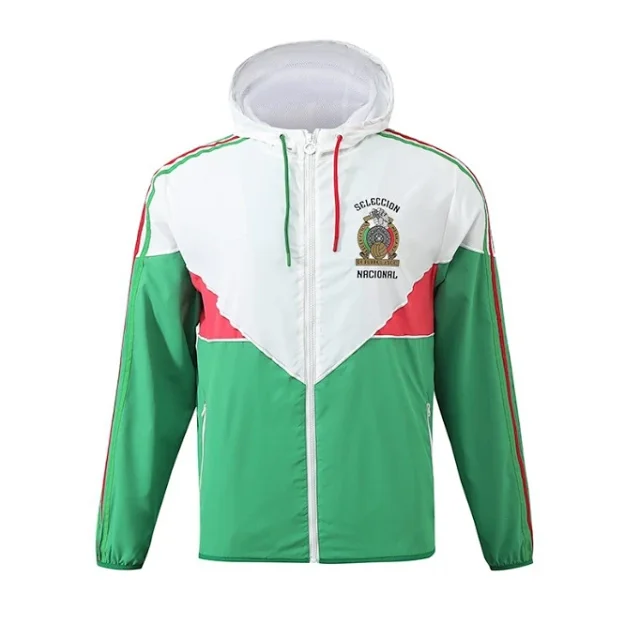 Olympique Lyonnais Jackets Hooded zip-front windbreaker jacket with contrast panels product detail image 31