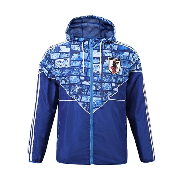 Olympique Lyonnais Jackets Hooded zip-front windbreaker jacket with contrast panels product detail image 16