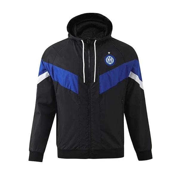 Olympique Lyonnais Jackets Hooded zip-front windbreaker jacket with contrast panels product detail image 27